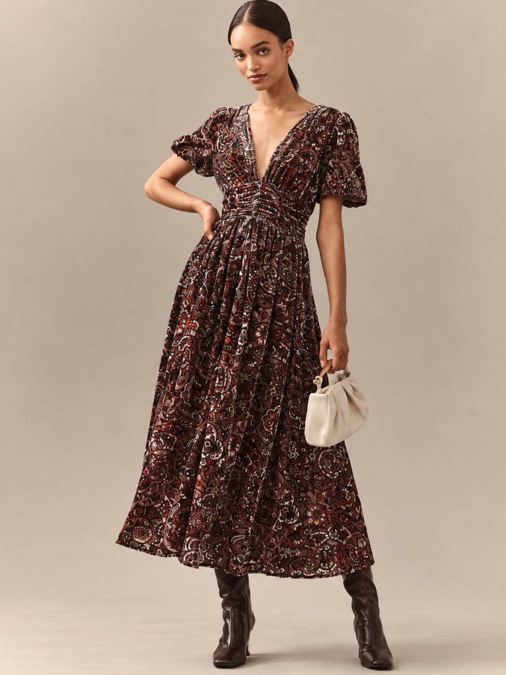 NWT Anthropologie The Katerina Button-Front Velvet Dress, size 00